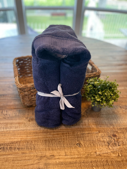 Hooded Towel  (Navy Blue)