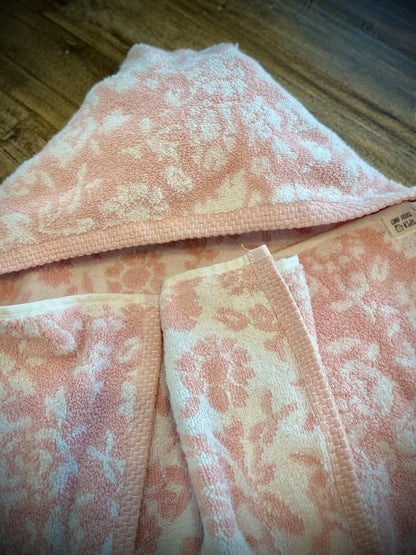 Hooded Towel  (pink/white flowers)