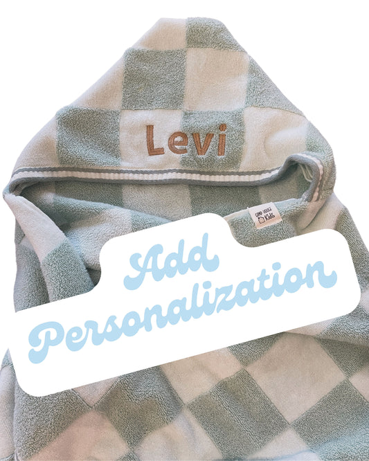 Personalization for Hooded Towel (add 1 per towel)